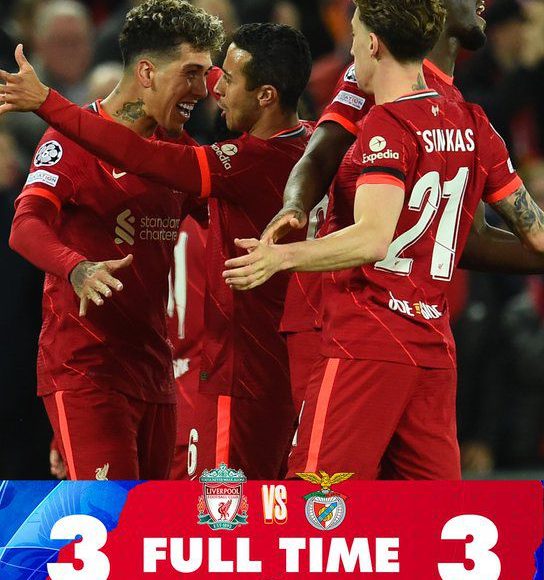 Liverpool-Benfica 3-3 con un punteggio totale di 6-4 per avanzare nella lotta contro Huang Qian